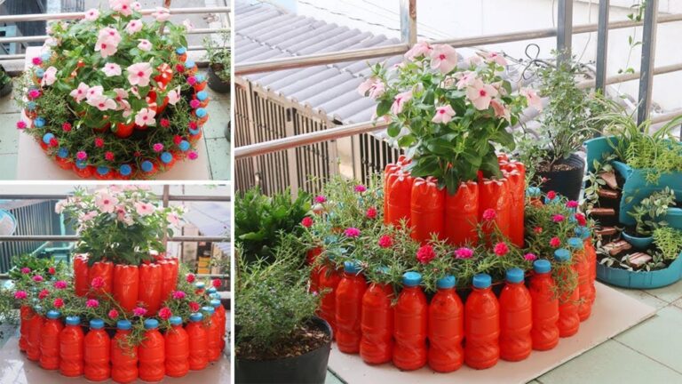 Transformez vos bouteilles plastiques en pots fleuris… Une astuce éco-responsable