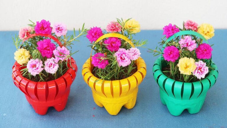 Cette astuce simple transforme vos bouteilles en magnifiques pots de fleurs…