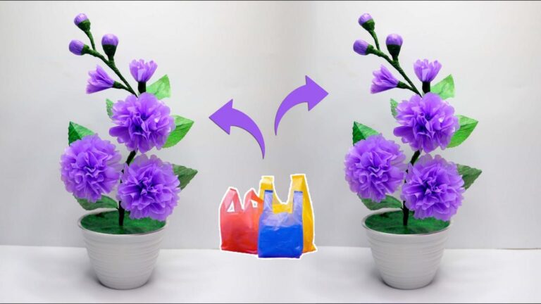 Une idée toute simple pour transformer vos sacs plastiques en fleurs éblouissantes…
